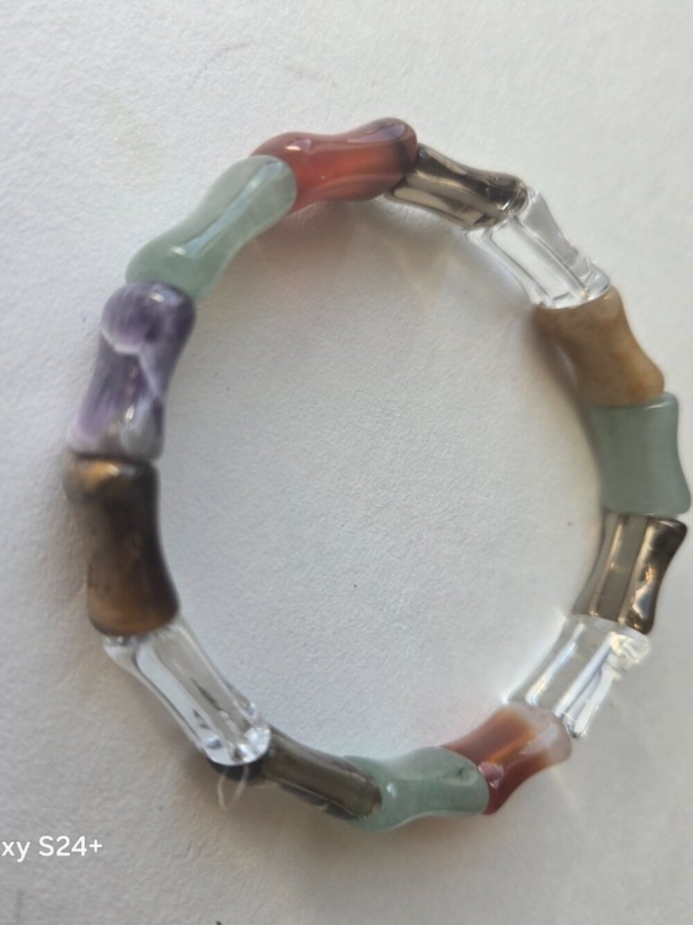 Multi-Gemstone Glass Stretch Bracelet